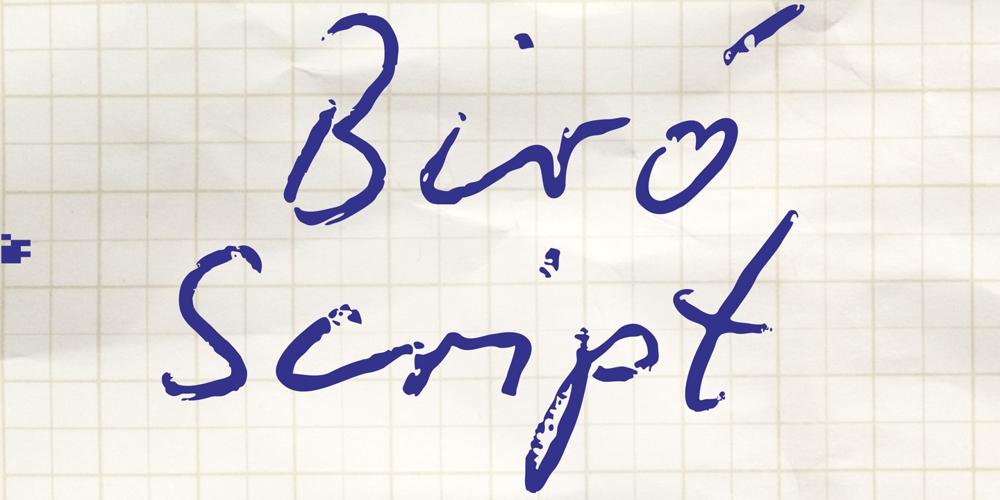 Beispiel einer Biro Script Plus-Schriftart #1
